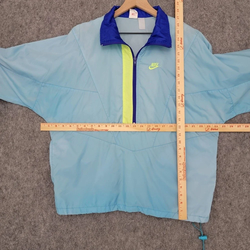 Vintage Nike Windbreaker Jacket Mens Large Blue‎ Half Zip Embroidered Swoosh 90s